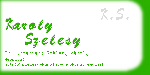 karoly szelesy business card
